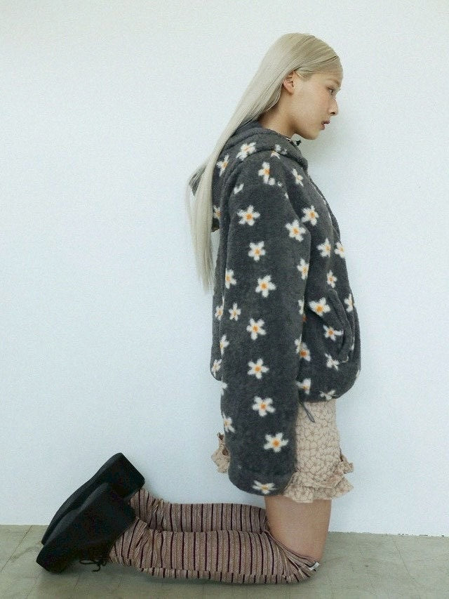 12/21 20:00 発売【Uglyshadow】FLOWER FUR JUMPER