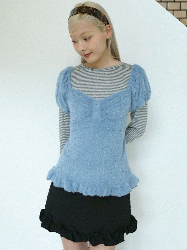 12/21 20:00 発売【Uglyshadow】SOFT SHIRRING T-SHIRT