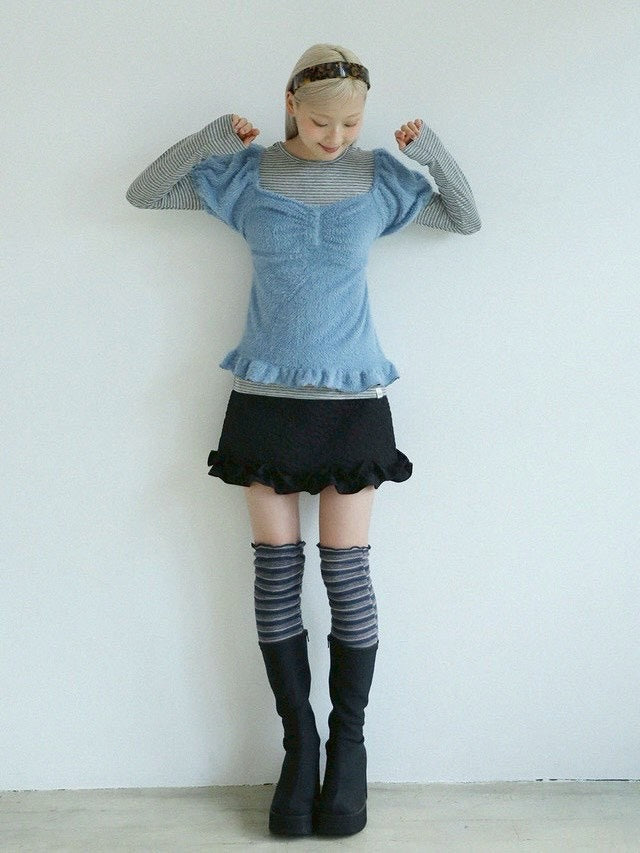 12/21 20:00 発売【Uglyshadow】THIN STRIPED T-SHIRT