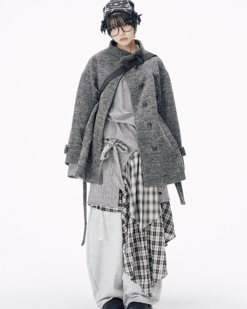 【Nerd out XU】stand collar over coat / 【ナードアウトエックスユー】スタンドカラーオーバーコート