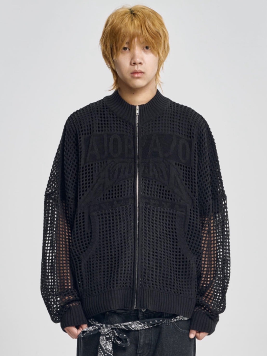 着画、物撮りまだ【AJOBYAJO】Total Logo Drop Needle Zip-Up
