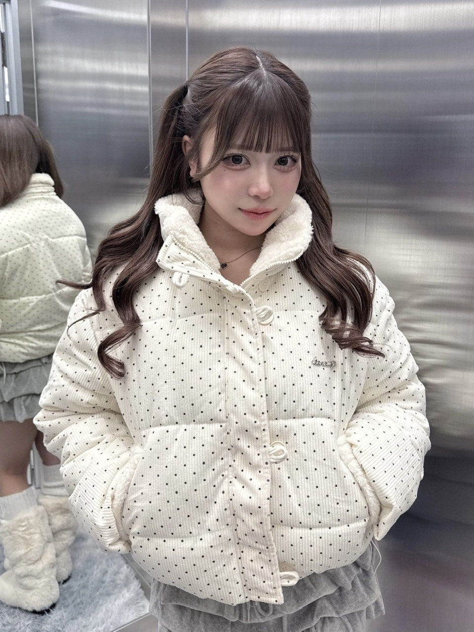 受注制【nmtc +】dot pattern blouson 【エヌエムティーシープラス】ドット柄ブルゾン