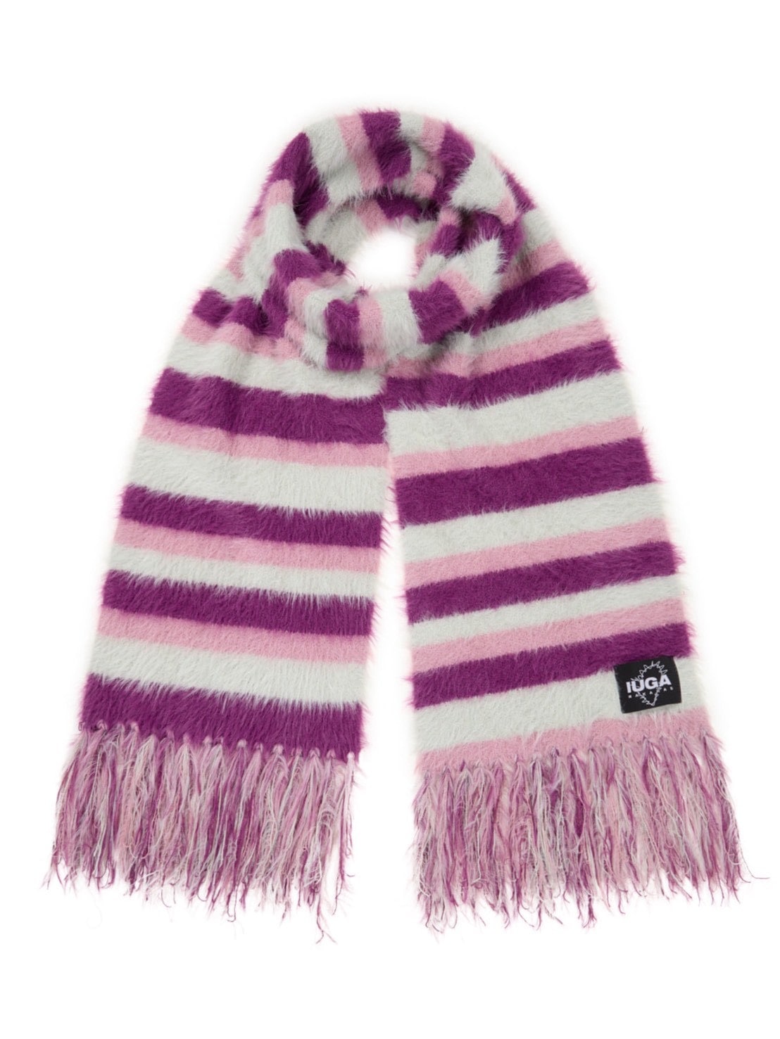 【IUGAMAKARAS】Striped Hairy Bold Muffler