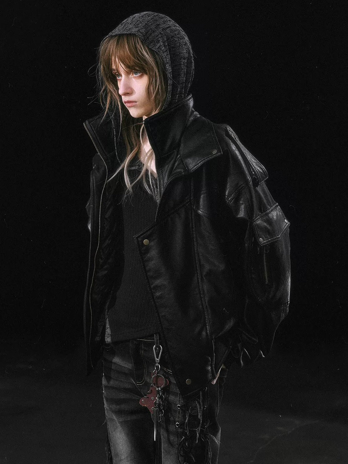 【Cest Nous】Oversize Fur collar Jacket / 【セヌー】オーバーサイズファーカラーコーティングジャケット