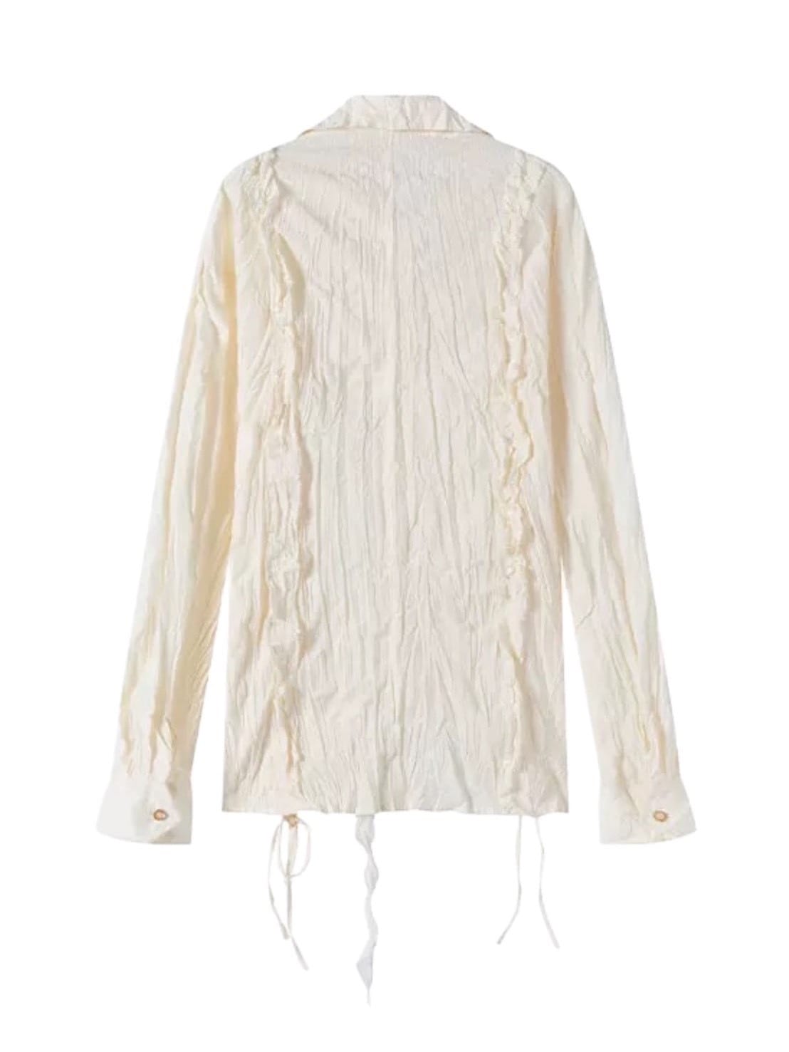 【Cest Nous】Apricot Ruffle Blouse / 【セヌー】アプリコットフリルシャツ