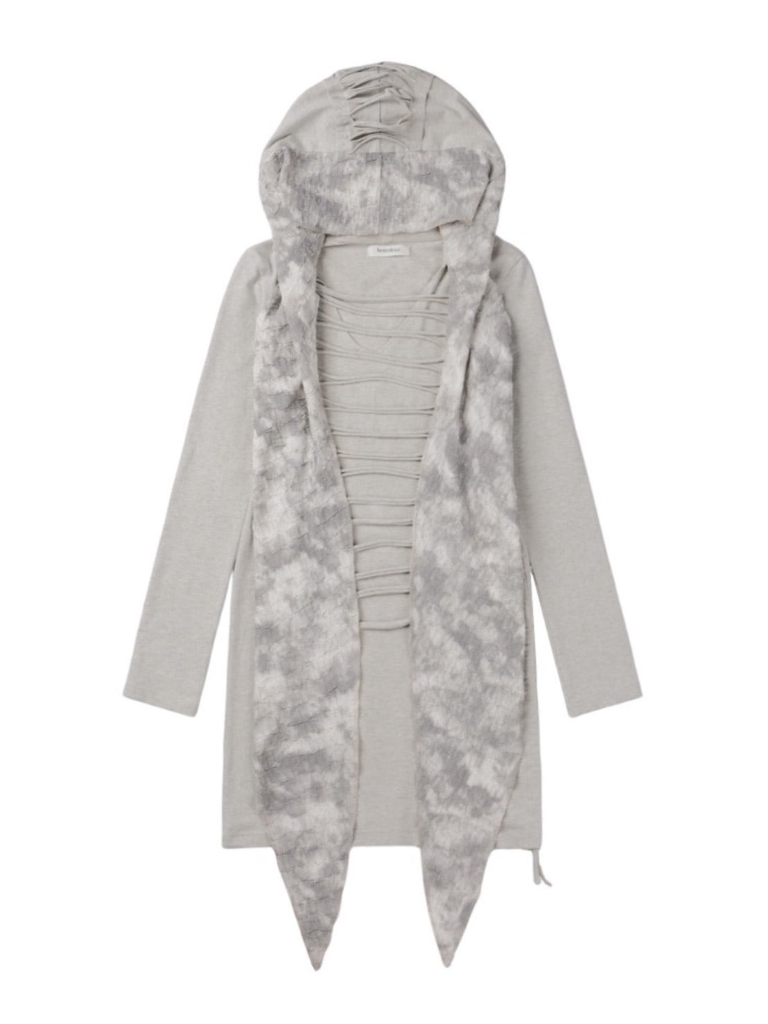 【bonienkiye】Distressed Hood Scarf Dress