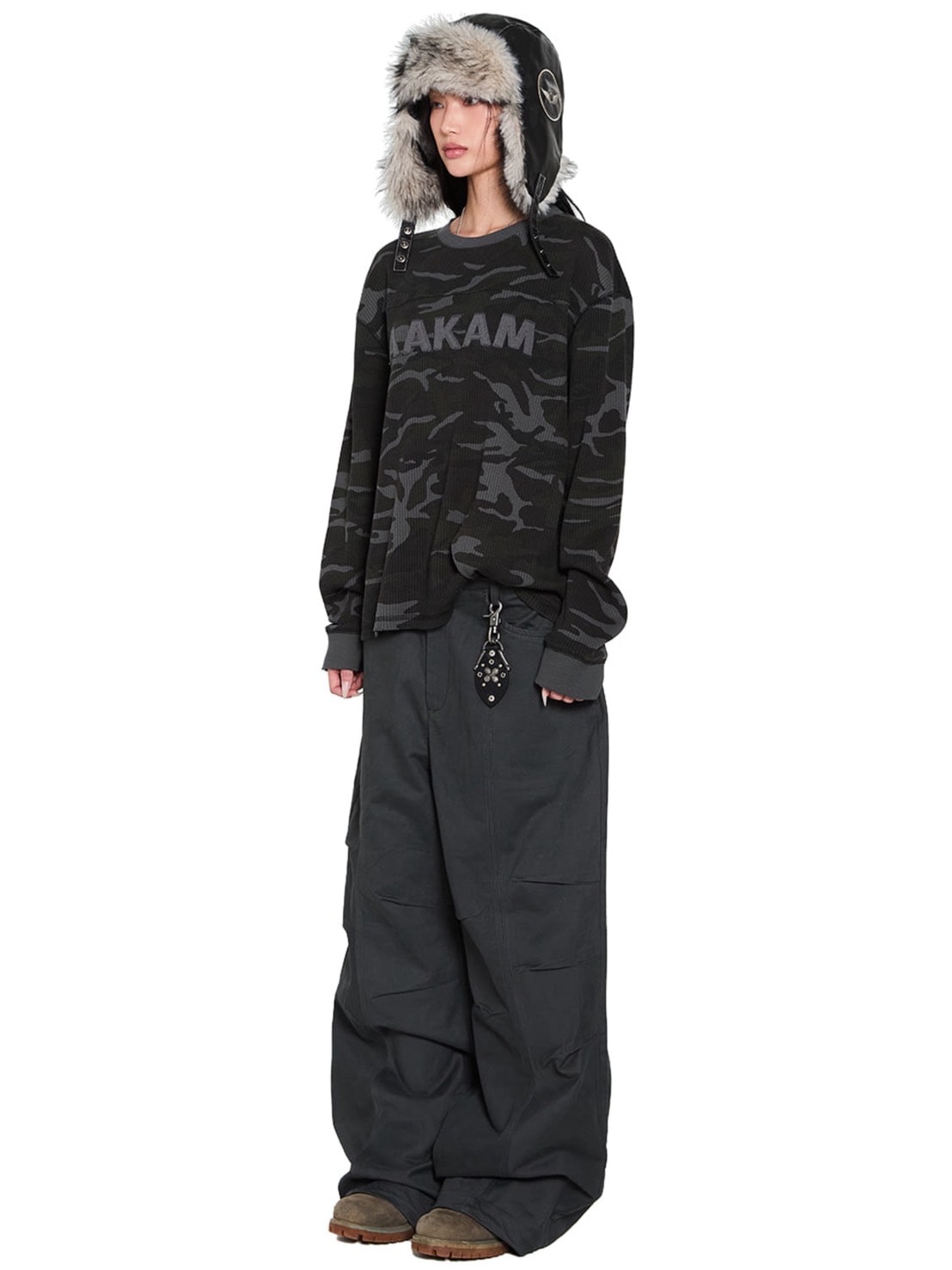 【AAKAM】Waffle Camouflage Long Sleeve