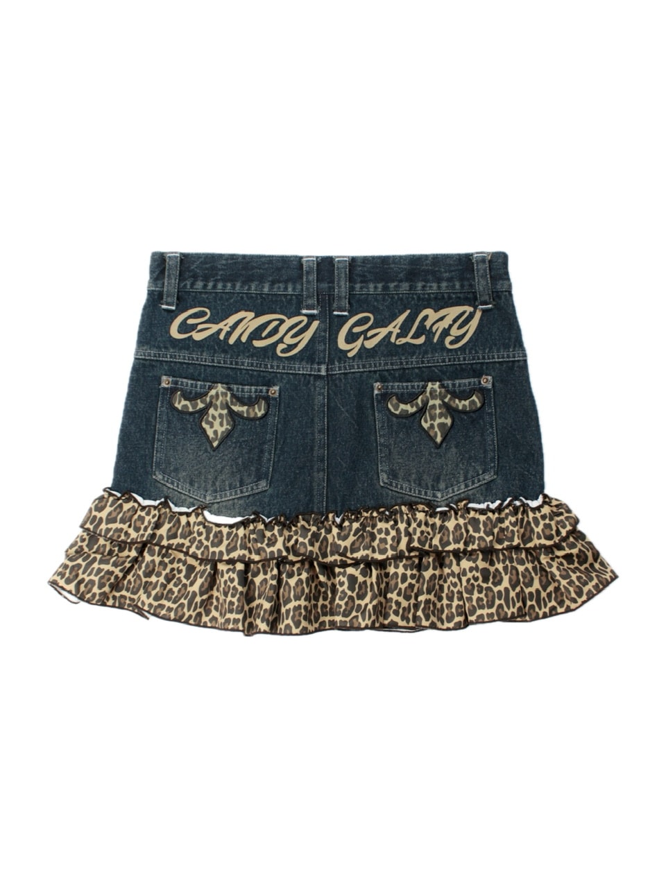 【GALFY】GALちゃんフリフリSK / 【ガルフィー】レオパードフリルデニムミニスカート