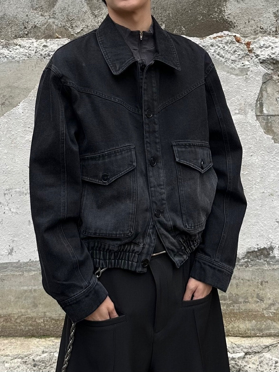 大阪店WEB限定受注制【Chikashitsu＋】washed denim work jacket / 【チカシツプラス】ウォッシュドデニムワークジャケット