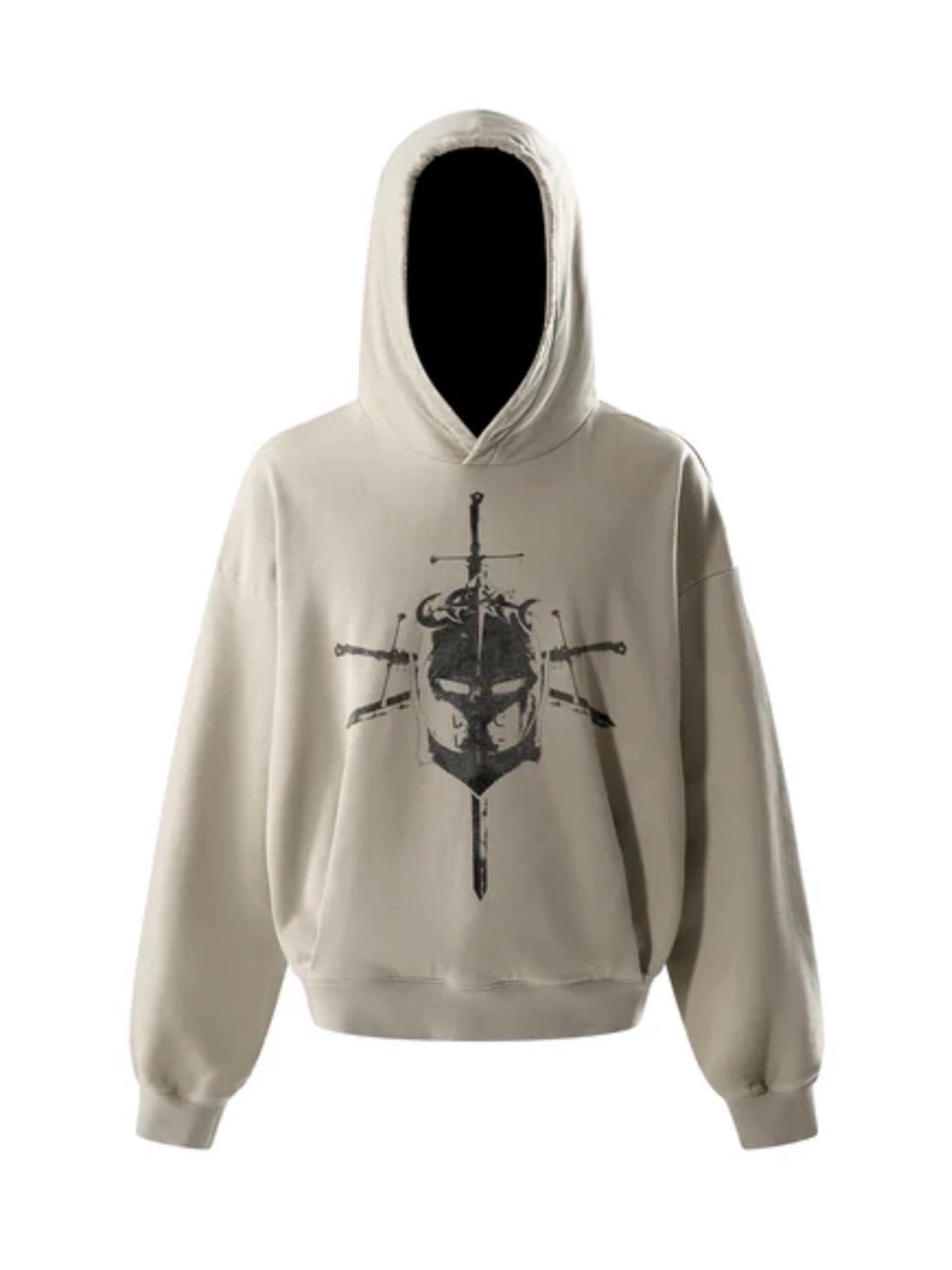 【The Boy Has No Patience】 TBHNP LUMINOUS DAWN KNIGHT AND SWORD PRINTED HOODIE / 【ザボーイハズノーペーシェンス】フロントプリントプルオーバーパーカー