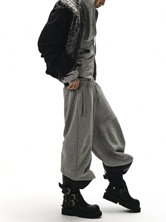 【BLACK PURPLE】Shadow Loop Wide Pants