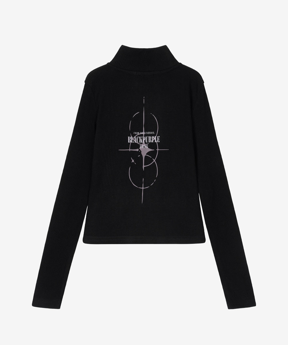 【BLACK PURPLE】Contour Skin Zip-Up
