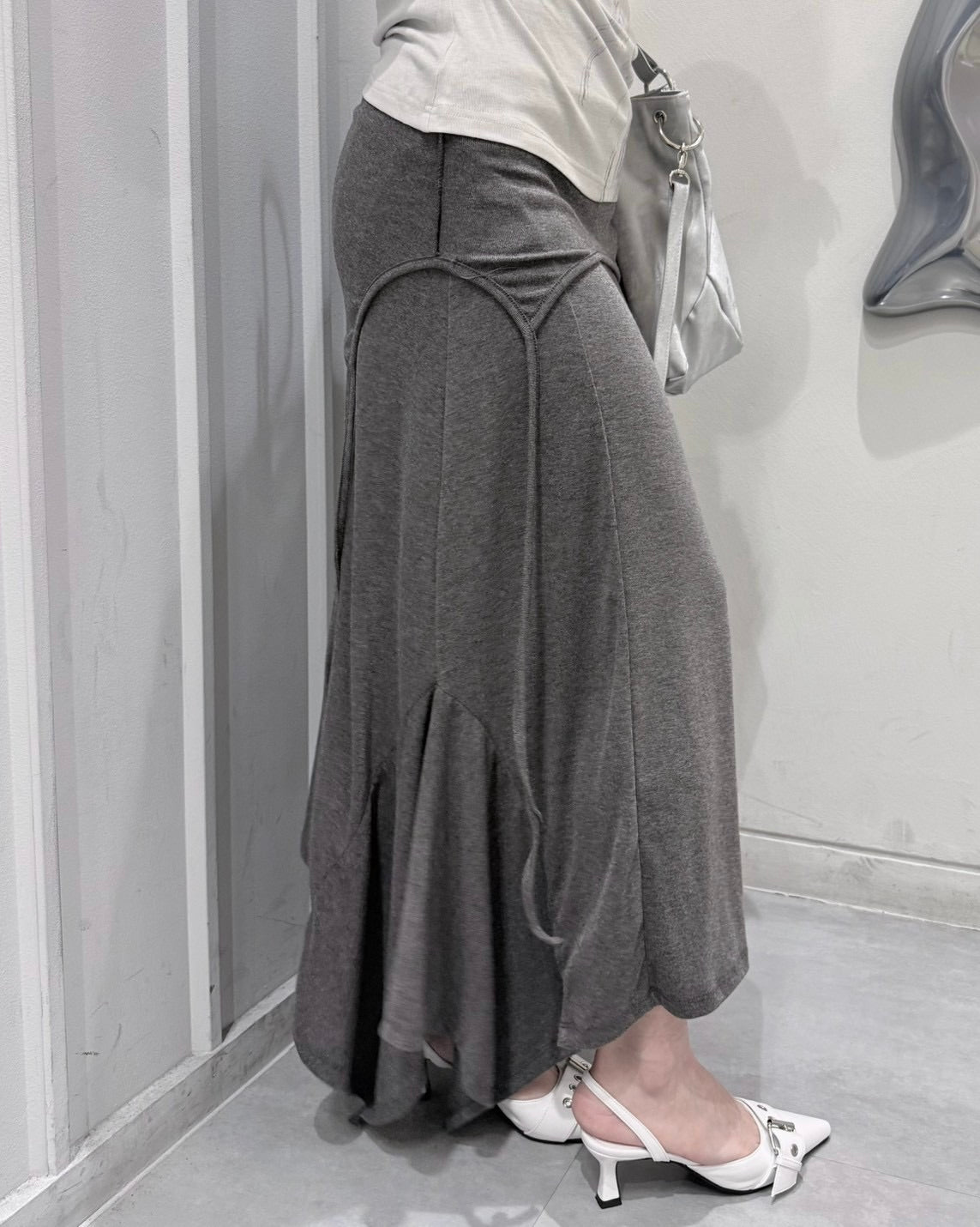 受注制【nmtc+】Curve Layered Long Skirt (2color)
