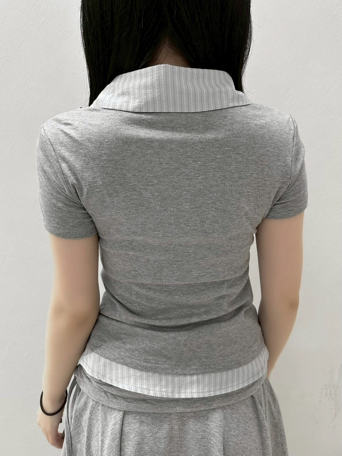 7/10 20:00発売 受注制【nmtc+】Layered Draped Shirring Shirt Top (2color)