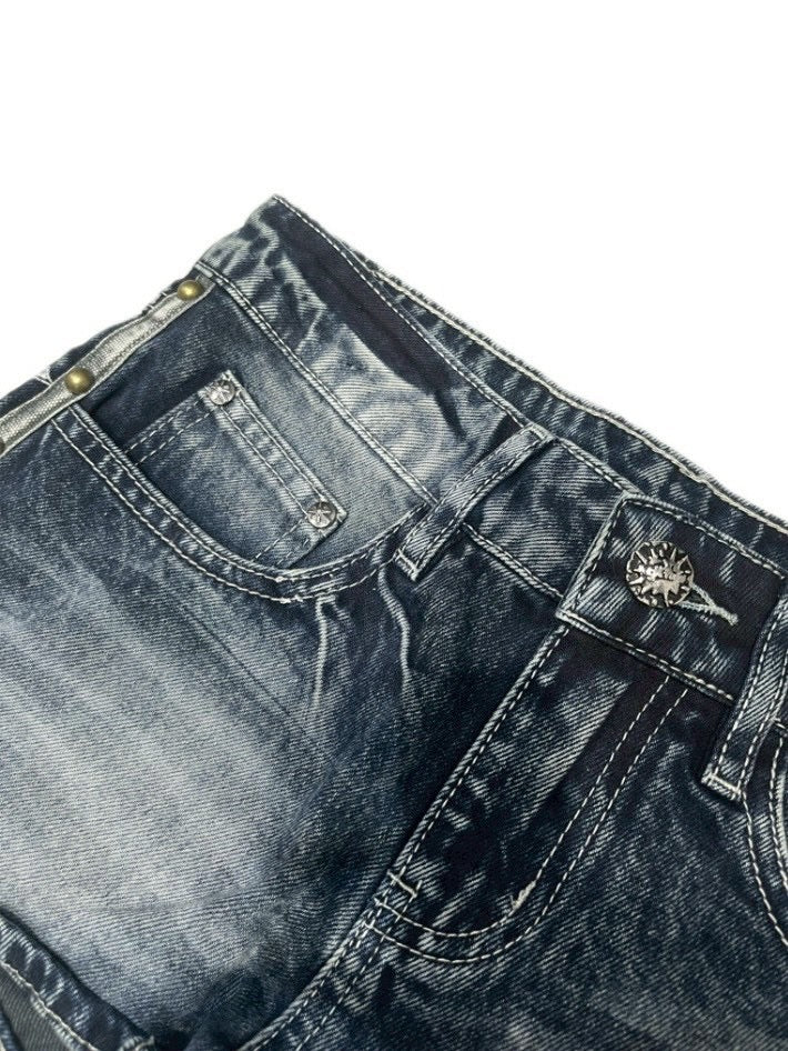 7/11 20:00発売　国際配送【BABY09】angel studs denim shorts (3color)