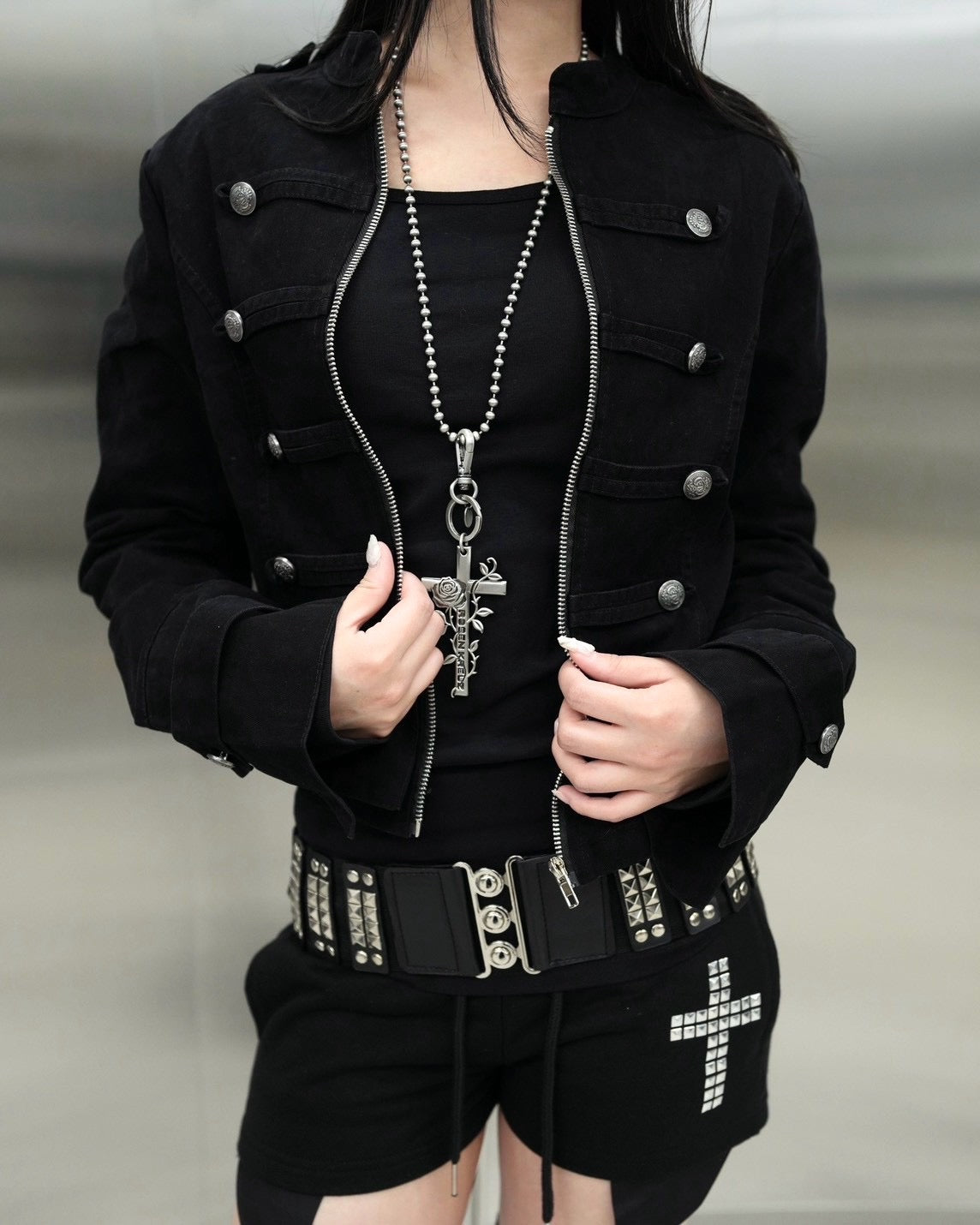 受注制【Never mind the XU】Napoleon grunge denim jacket (2color)