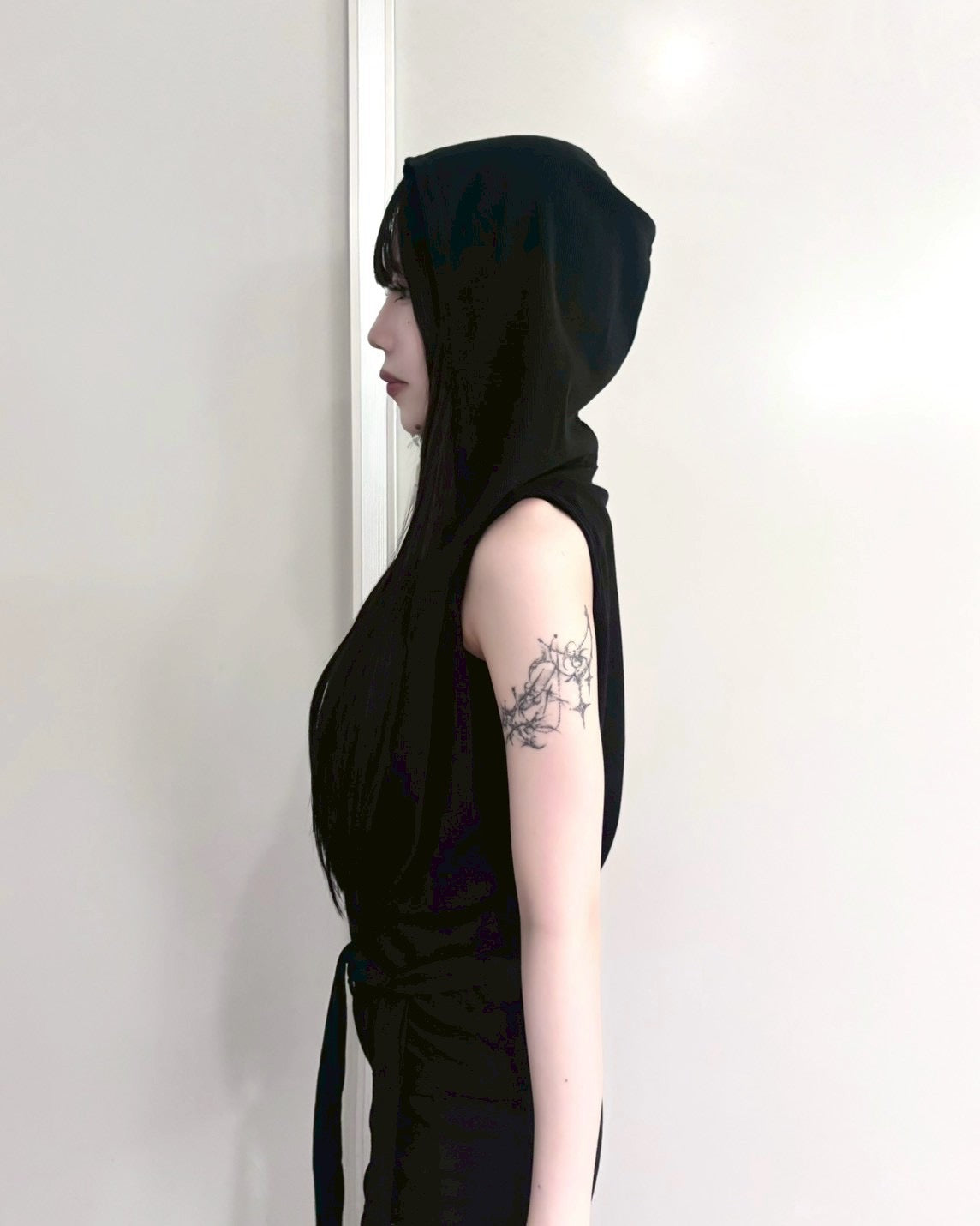 受注制【nmtc+】Hooded Wrap Sleeveless Top (2color)
