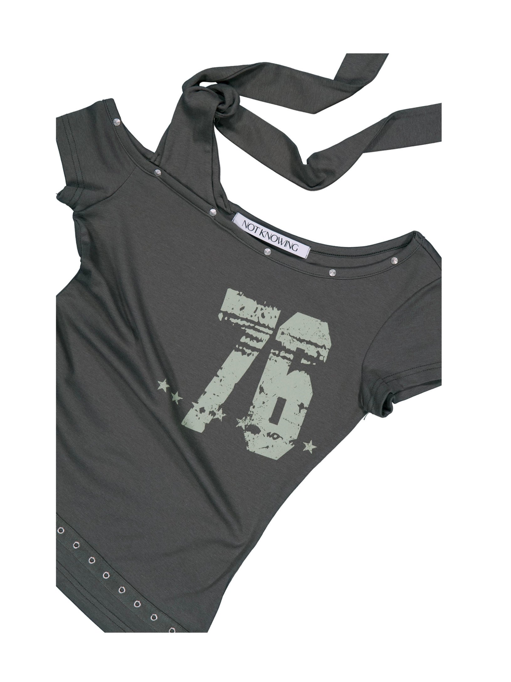 【NOT KNOWING】Tied One Shoulder 76 Top