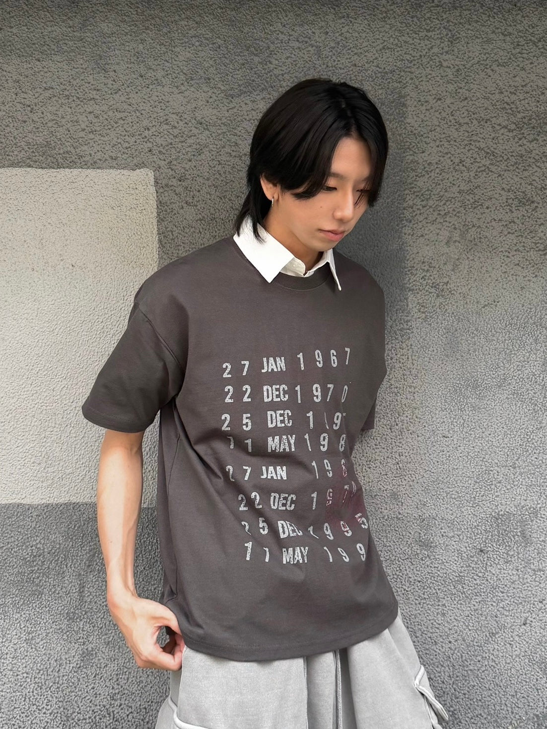 受注制【nmtc+】Washed Semi Crop Lettering Tee (3color)