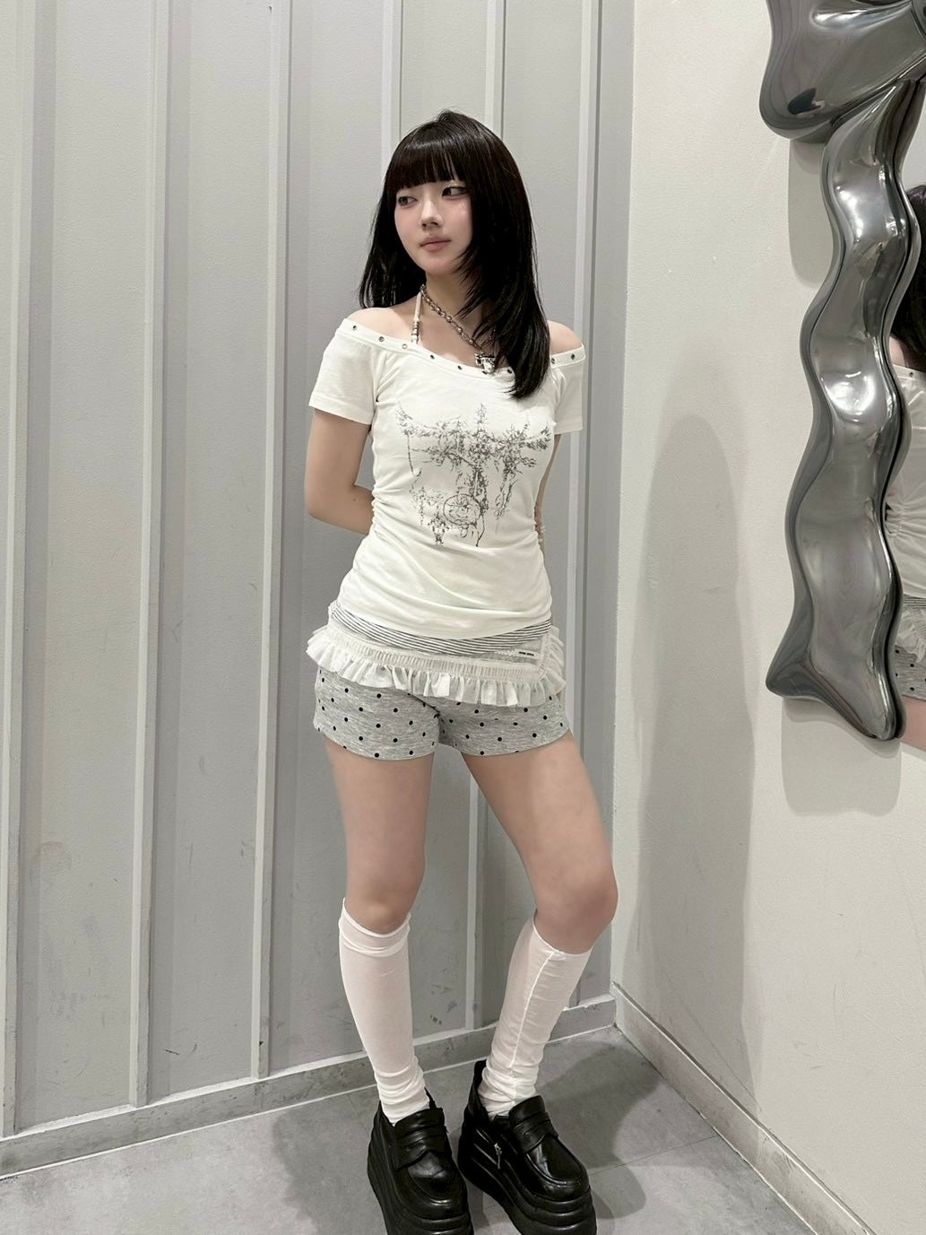 受注制【nmtc+】Anco Studded Halter Neck Tee (3color)