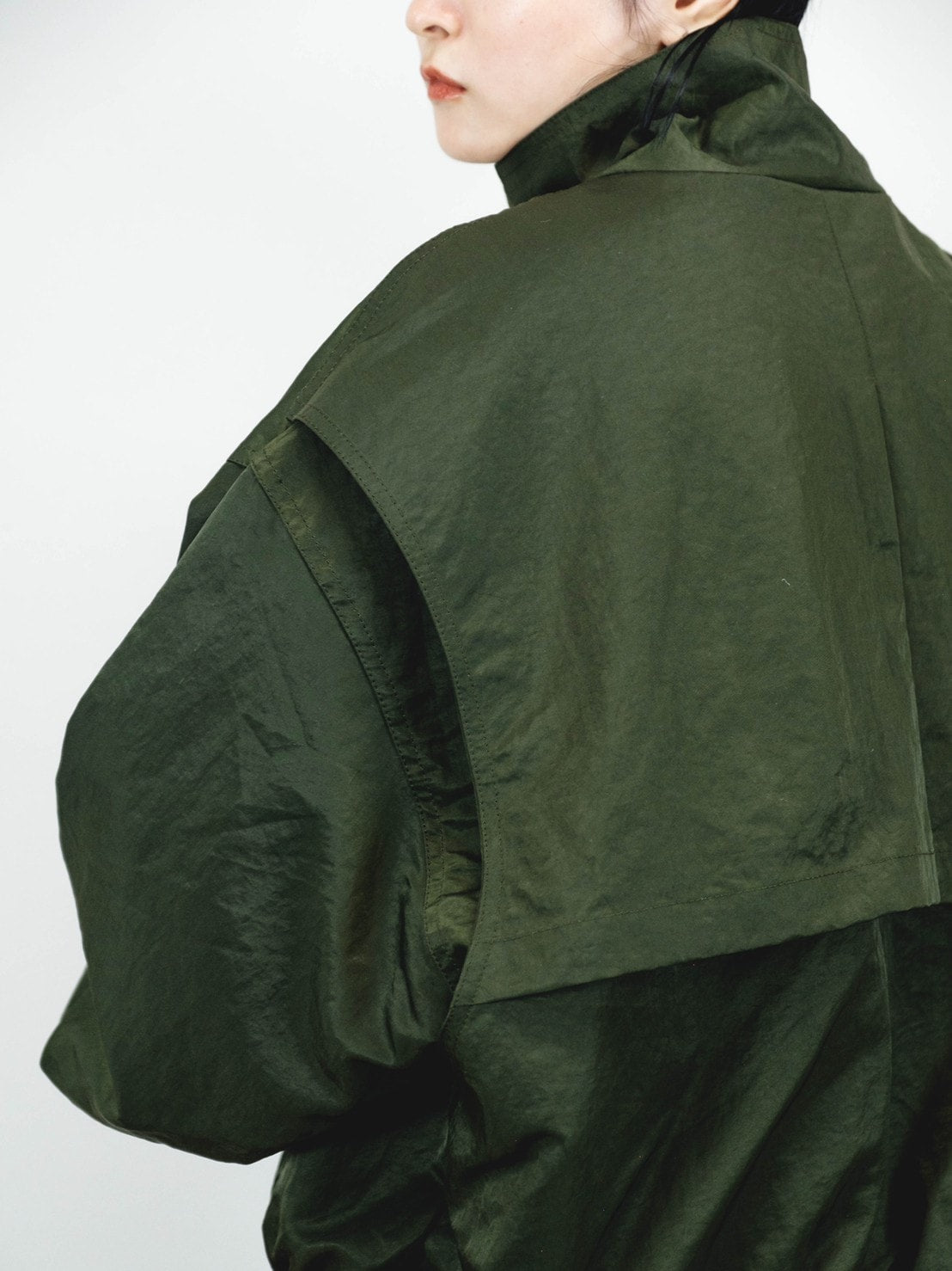 受注制【Chikashitsu +】design cropped blouson (2color)