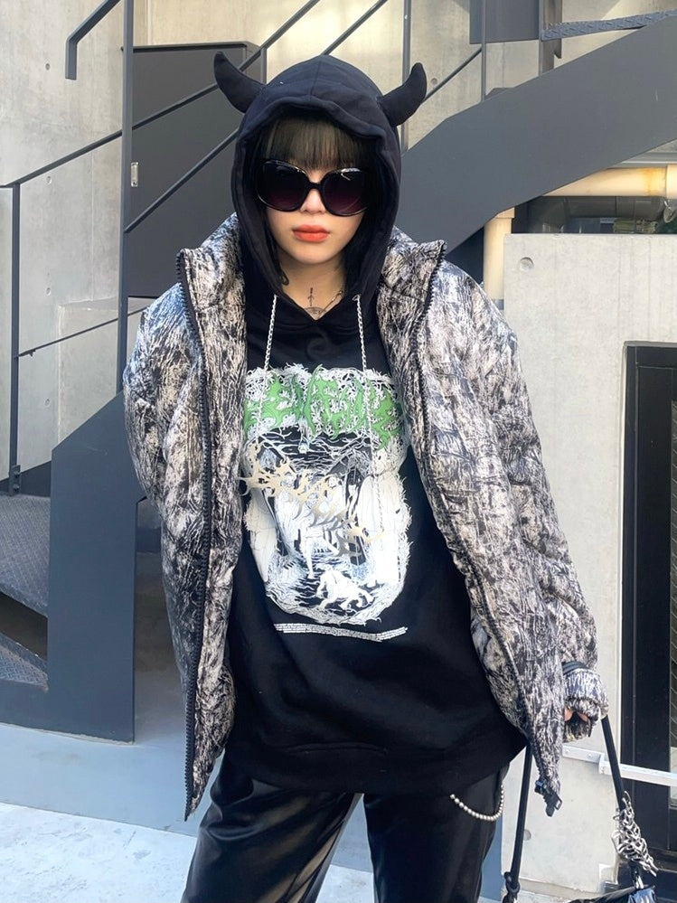 受注制【Never mind the XU】digital padding jacket (2color)