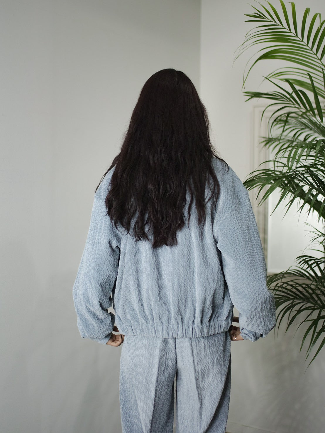 受注制【Chikashitsu +】set up design corduroy cropped jacket (3color)