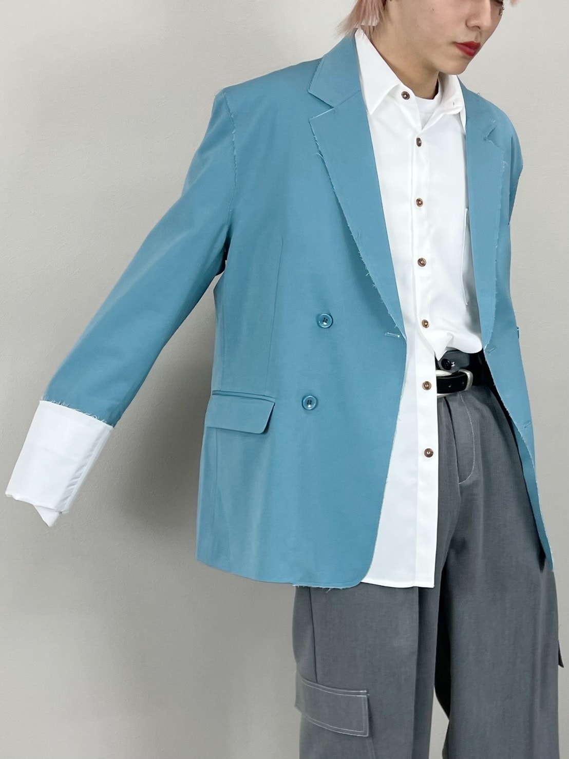 受注制【Chikashitsu +】bi-color double jacket (2color)