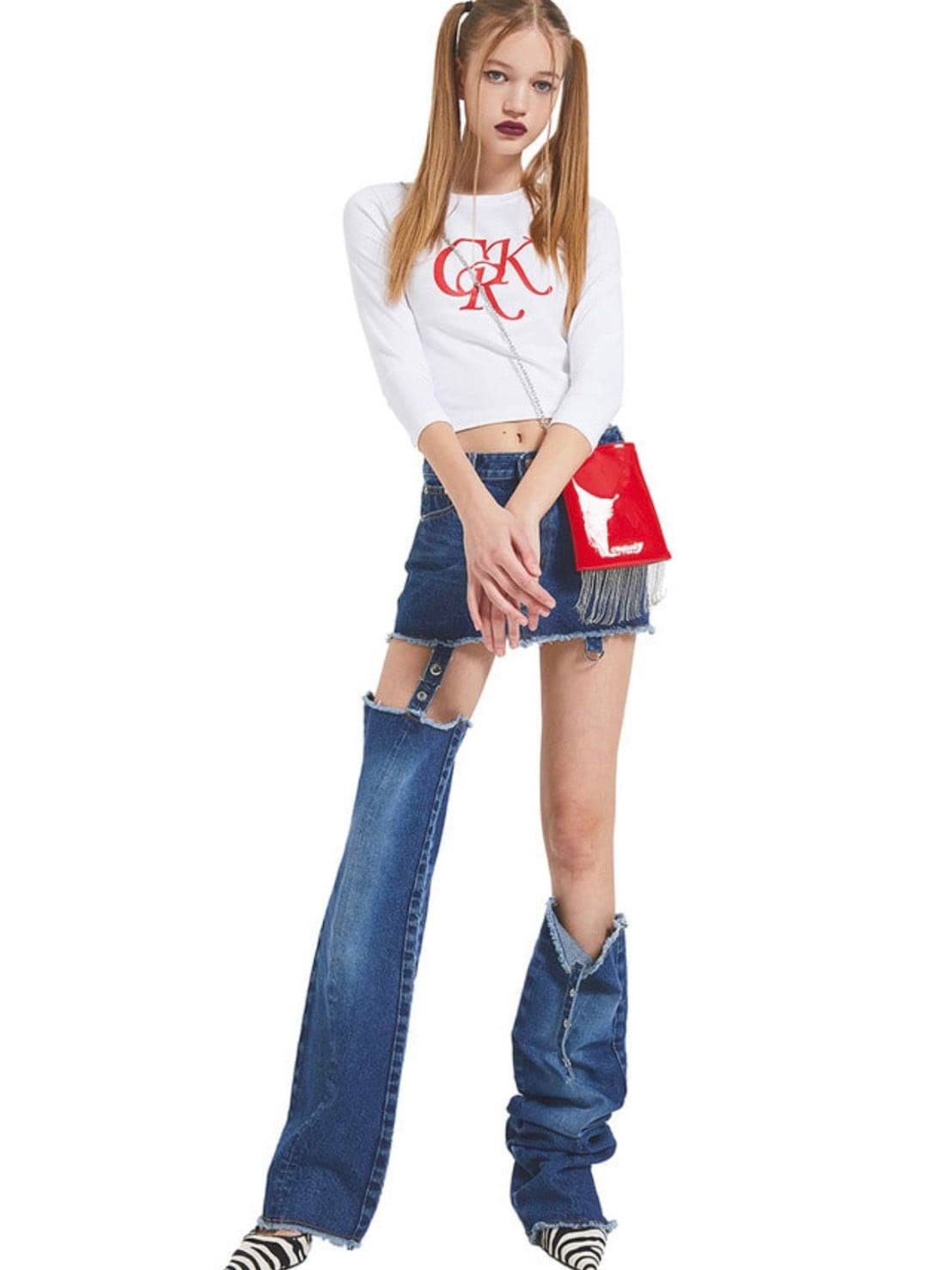 【CRANK】LAYERED DENIM SKIRT