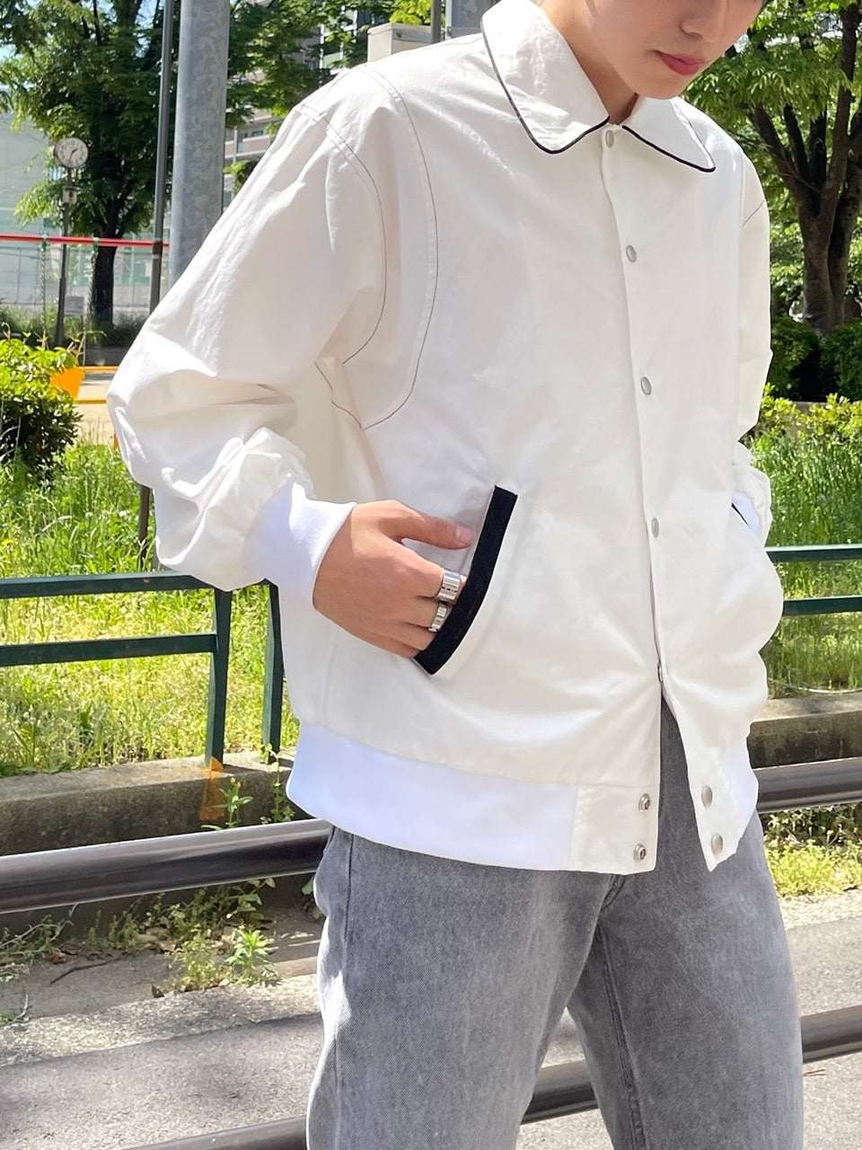 受注制【Chikashitsu +】spring varsity jacket (2color)