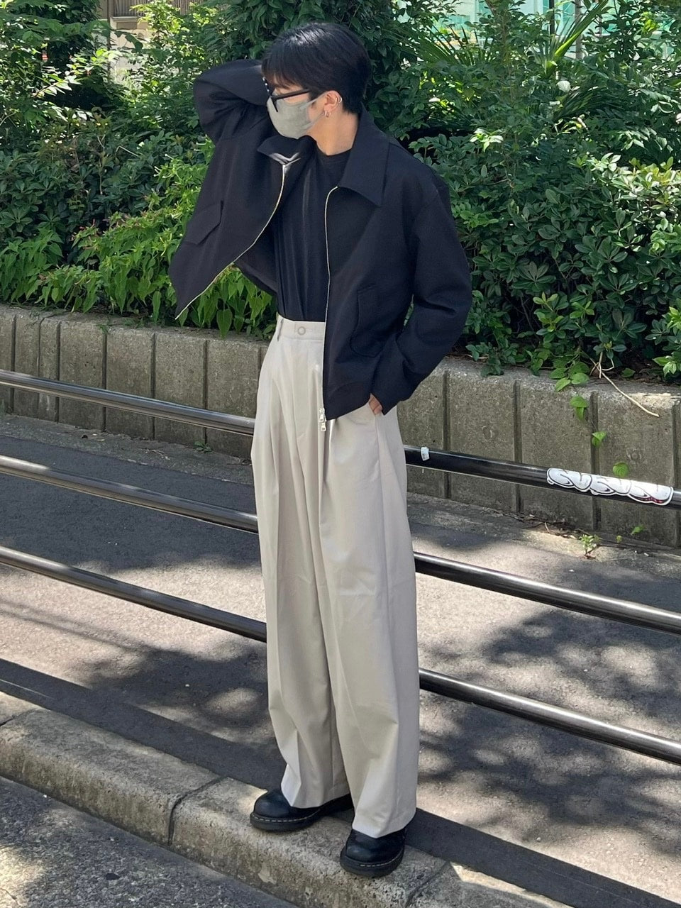 受注制【Chikashitsu +】wide tuck slacks (3color)