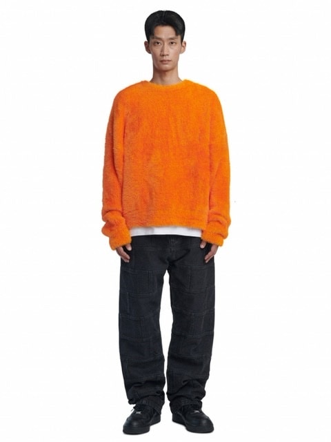 【NOMANUAL】CROPPED HAIRY KNIT (15color) / 【ノーマニュアル】クロップドヘアリー長袖ニット