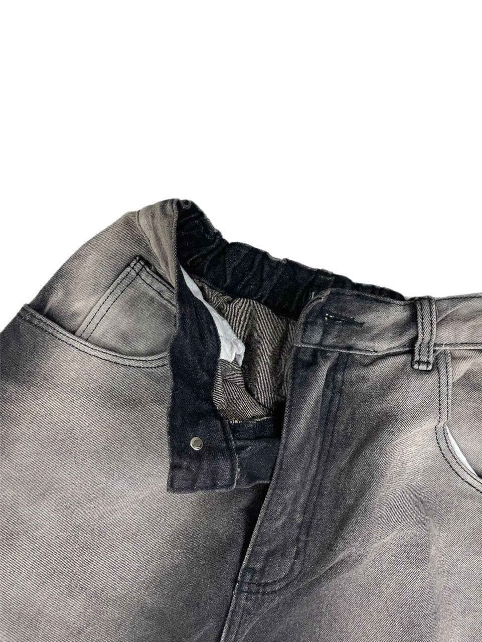 受注制【Chikashitsu +】vintage wash damage denim pants (2color)