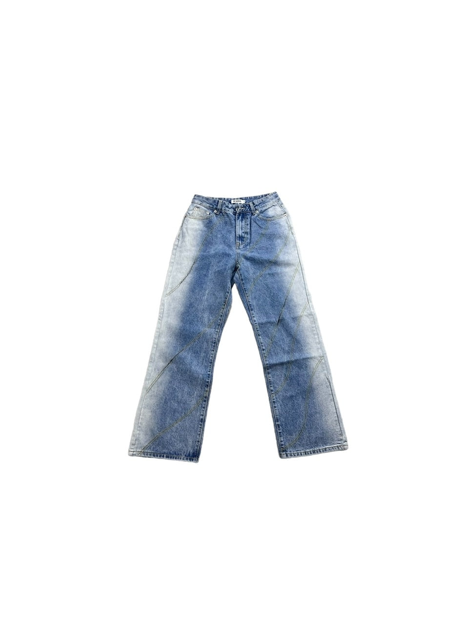 受注制【Chikashitsu +】screw stitch slit denim pants (2color)
