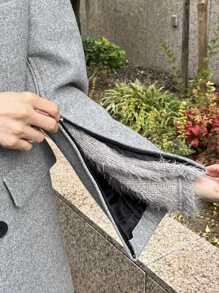 受注制【Chikashitsu +】arm zip gentleman coat (2color)