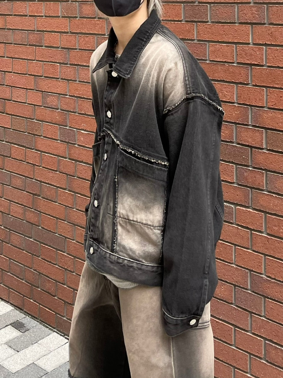 受注制【Chikashitsu +】vintage wash denim jacket (2color)