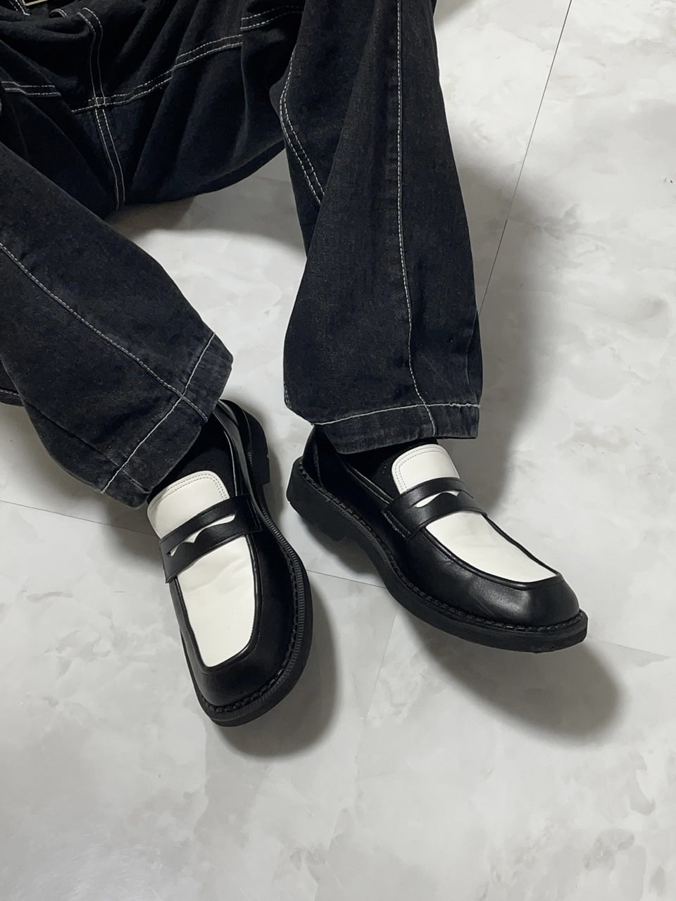受注制【RENOL】bi-color loafer