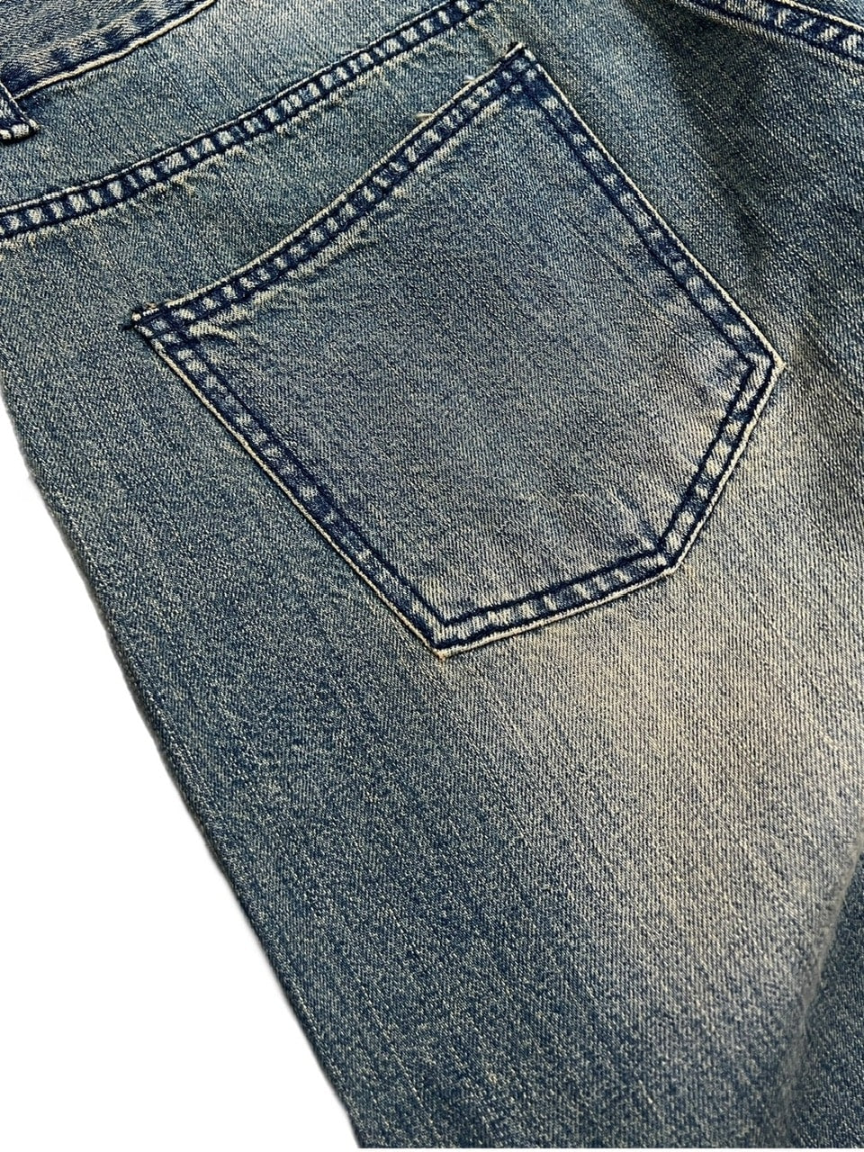 受注制【Chikashitsu +】vintage wash semi wide denim pants / 【チカシツプラス】ヴィンテージウォッシュセミワイドデニムパンツ