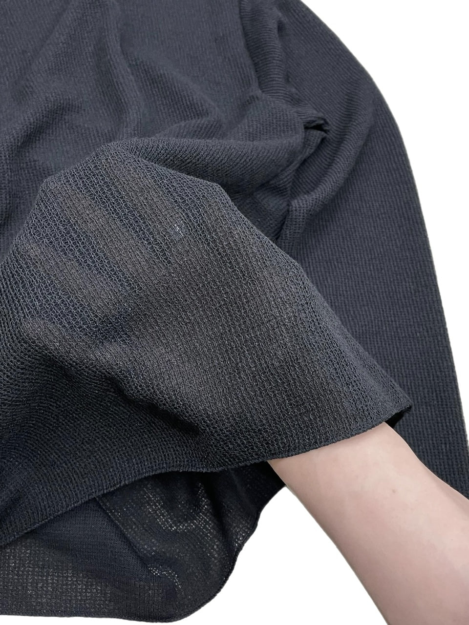 受注制【Chikashitsu +】see-through long sleeve knit (2color) / 【チカシツプラス】シースルー長袖ニット