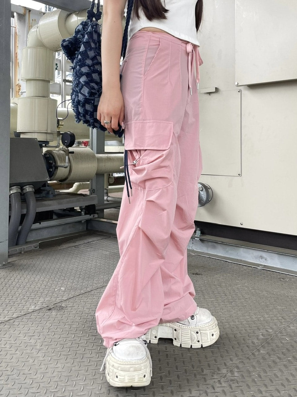 受注制【Never mind the XU】string cargo pants 2 (3color)