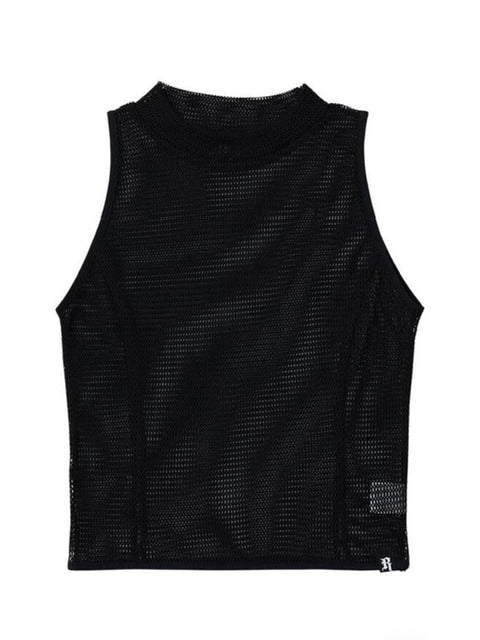 【runningHIGH】KNIT MESH SLEEVELESS TOP