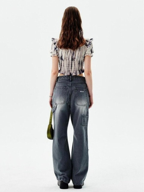 【runningHIGH】PUFF SLEEVE CROP BLOUSE