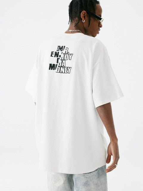 【MR. ENJOY DA MONEY】Cutting font short sleeves