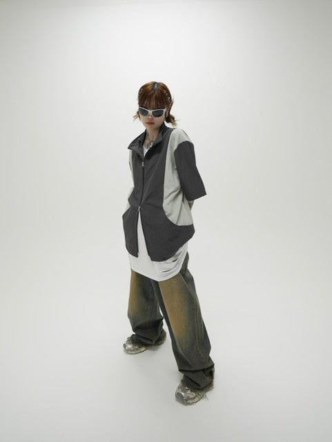 受注制【Never mind the XU】nylon zip up jacket (3color)