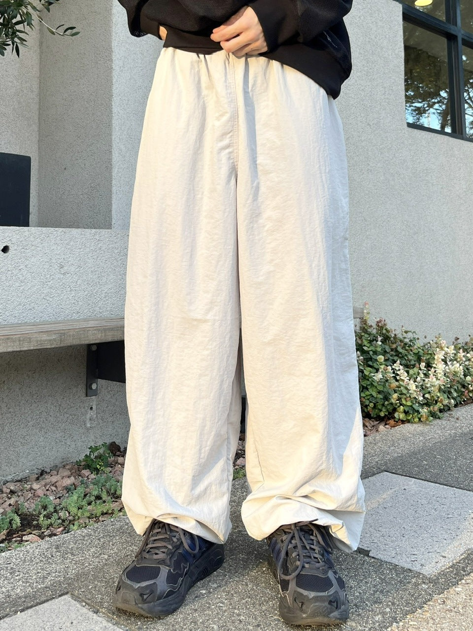 受注制【youll】mesh line wide pants (2color)