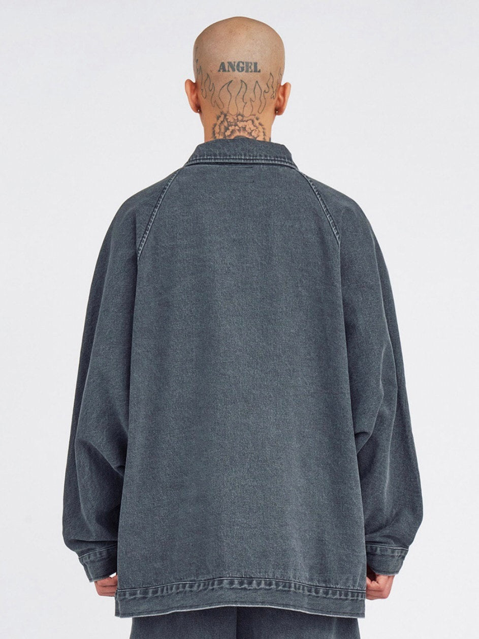 【AJOBYAJO】Batwing Oversized Denim Jacket