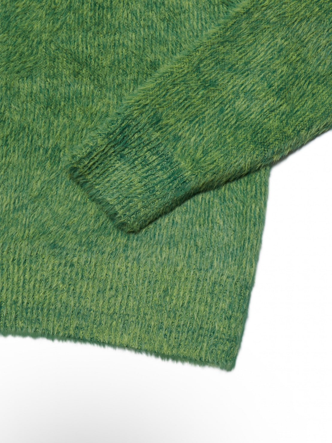 【NOMANUAL】HIGH NECK HAIRY KNIT ZIP-UP