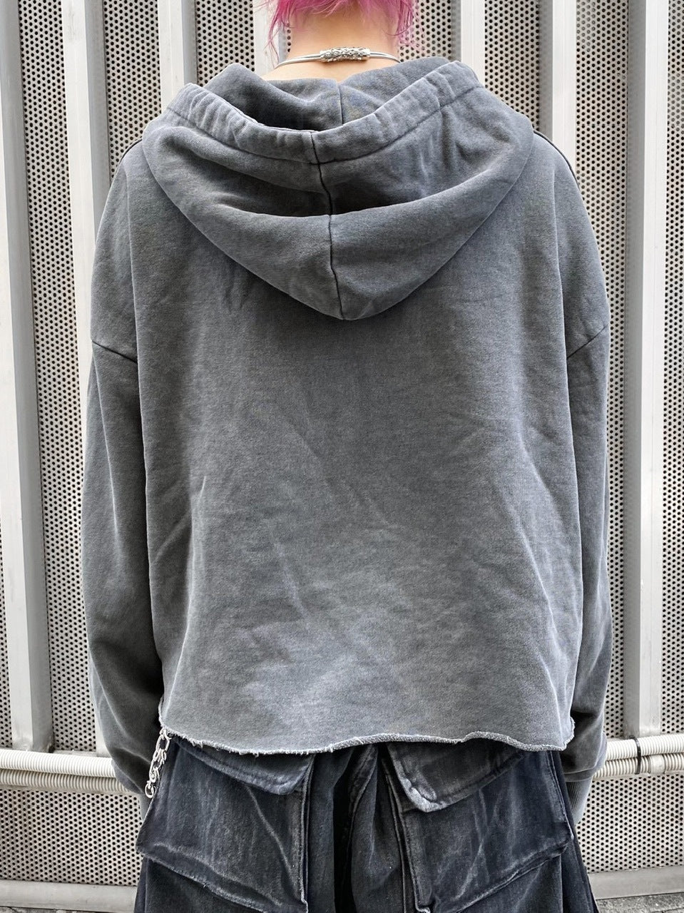 【Never mind the XU】star zip up crop hoodie (3color)