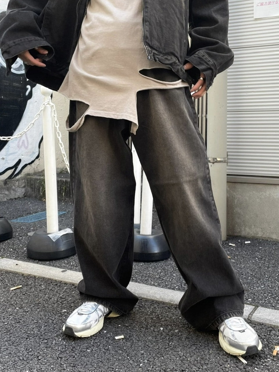 受注制【Never mind the XU】setup denim pants (2color)