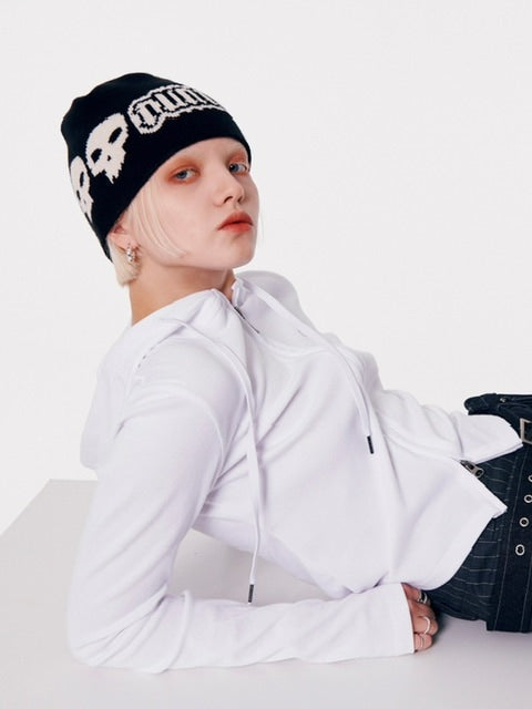 【runningHIGH】SKULL LOGO JACQUARD BEANIE